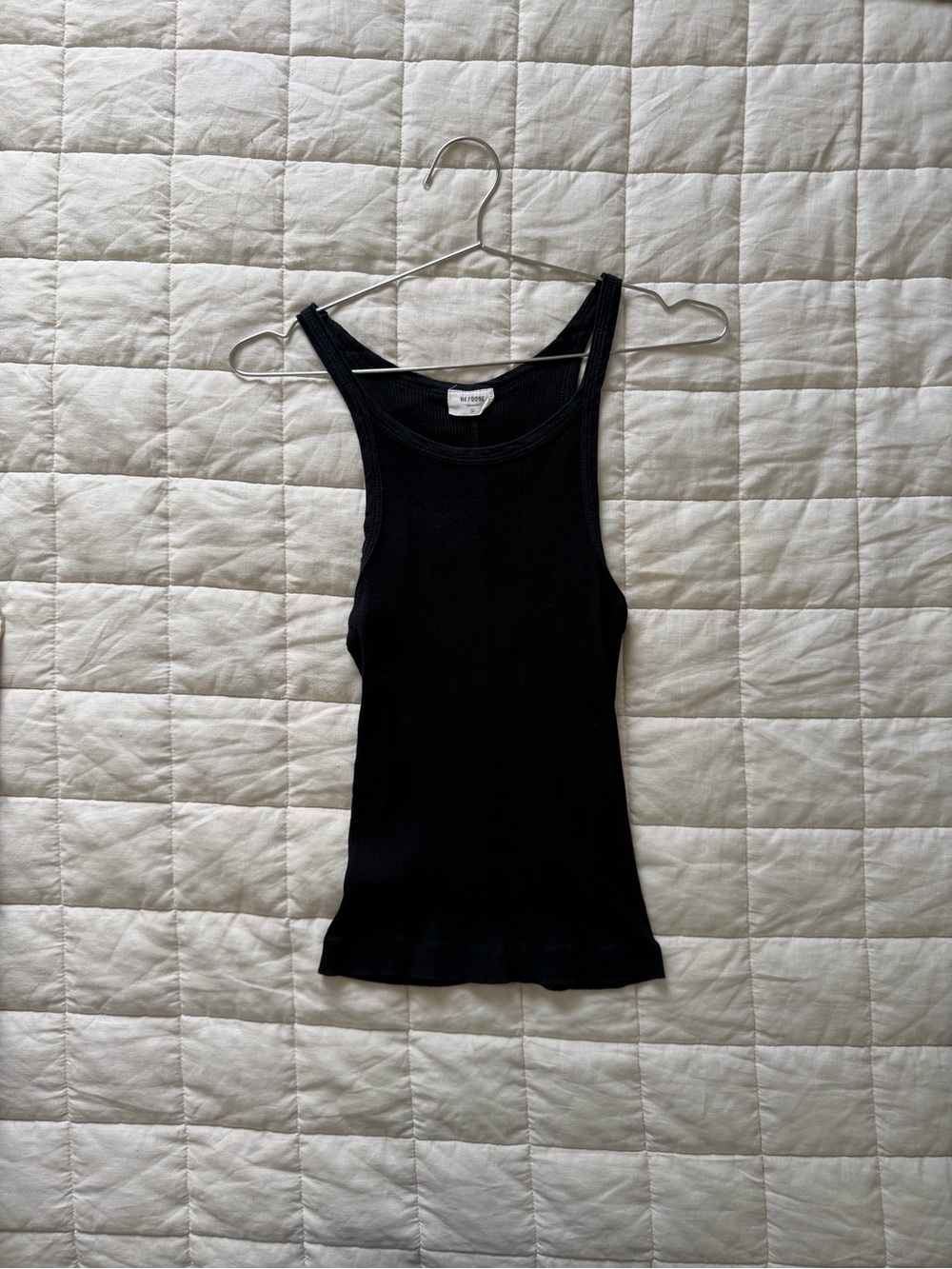 Re/Done x Hanes Black Ribbed Tank - Slim Fit